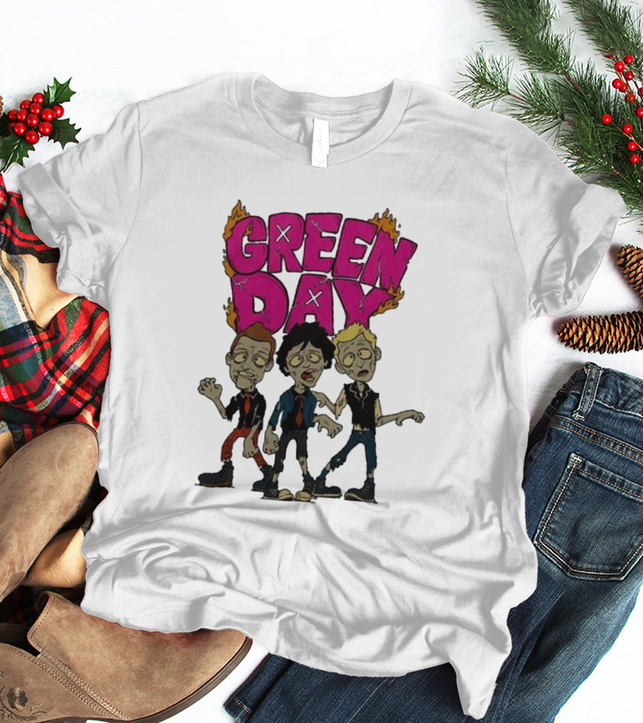Green Day Walking Zombie Band Members T-Shirt