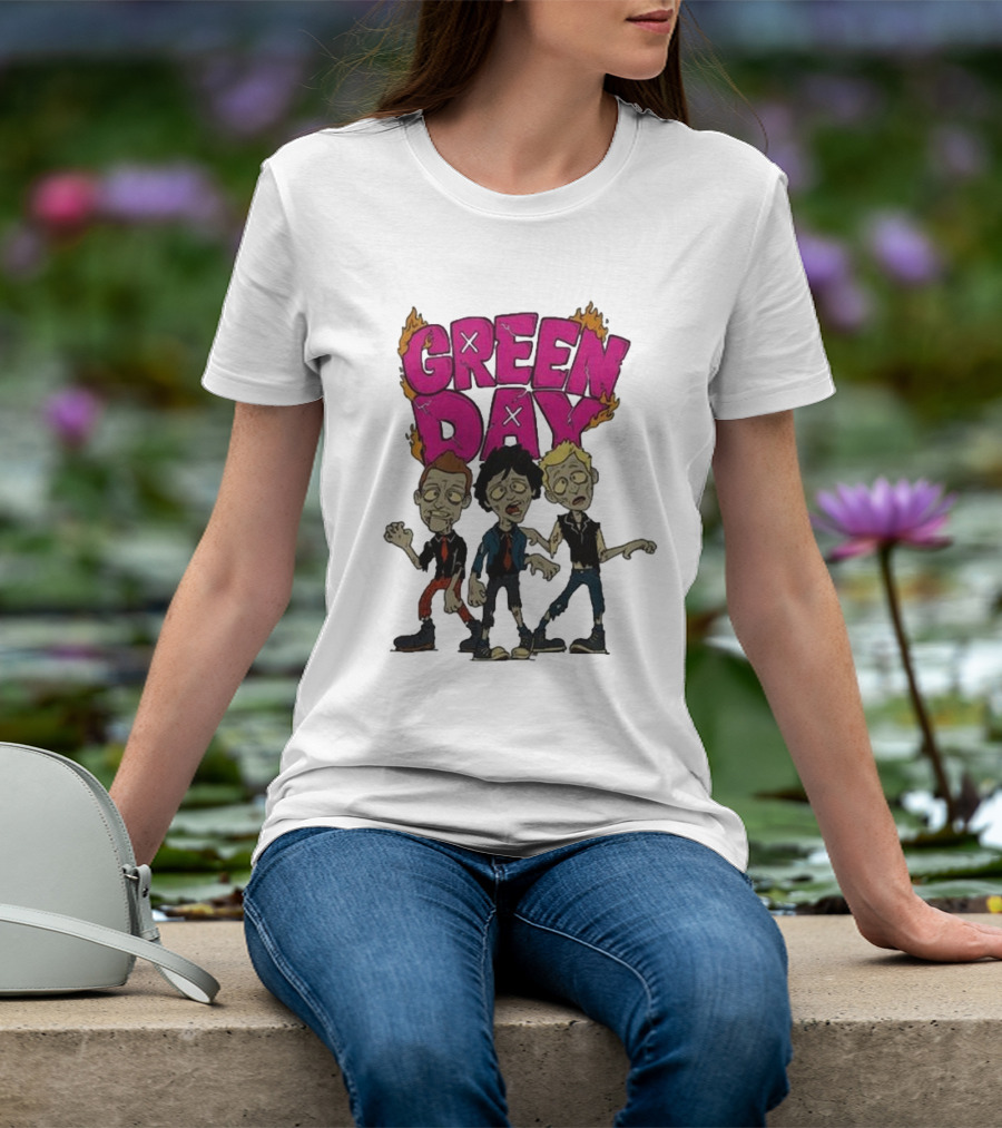 Green Day Walking Zombie Band Members T-Shirt