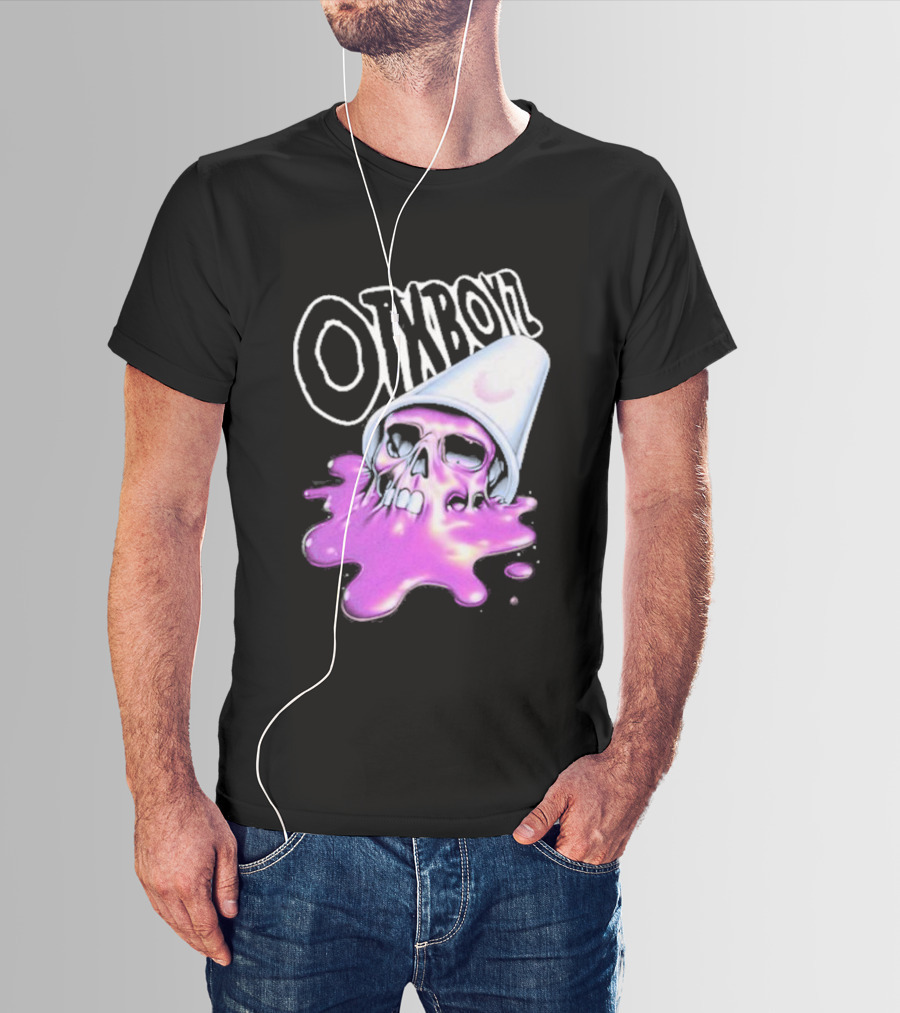 OTXBOYZ Purple Skull Overflowing With Oil Spill Aesthetic T-Shirt