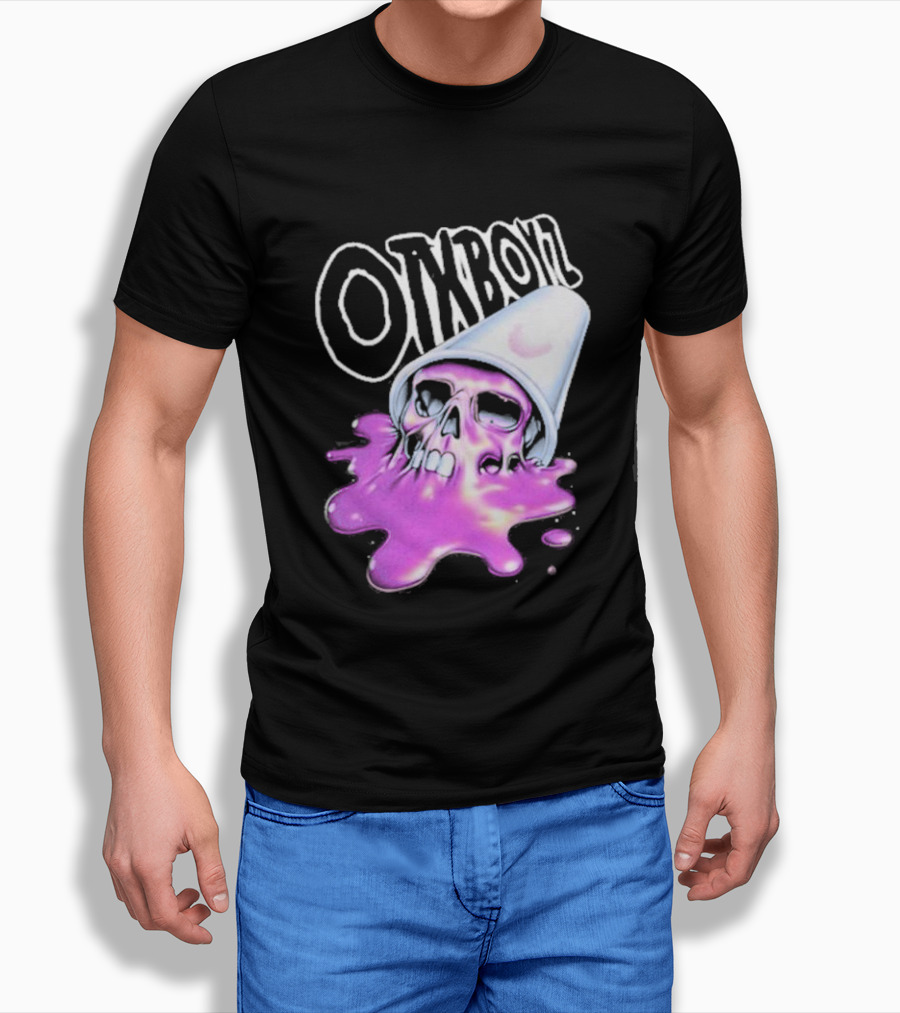 OTXBOYZ Purple Skull Overflowing With Oil Spill Aesthetic T-Shirt