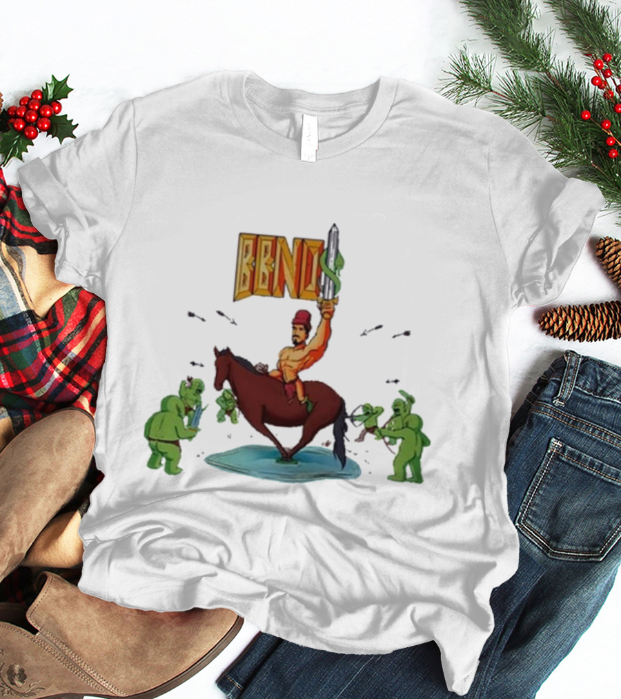 BBNo$ Sword Riding Horse Surrounded By Green Creatures T-Shirt