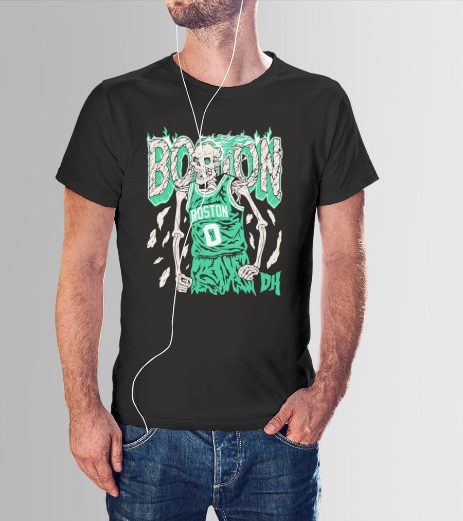 Drip Heads Celtics Boston Skeleton Jersey DH 0 T-Shirt
