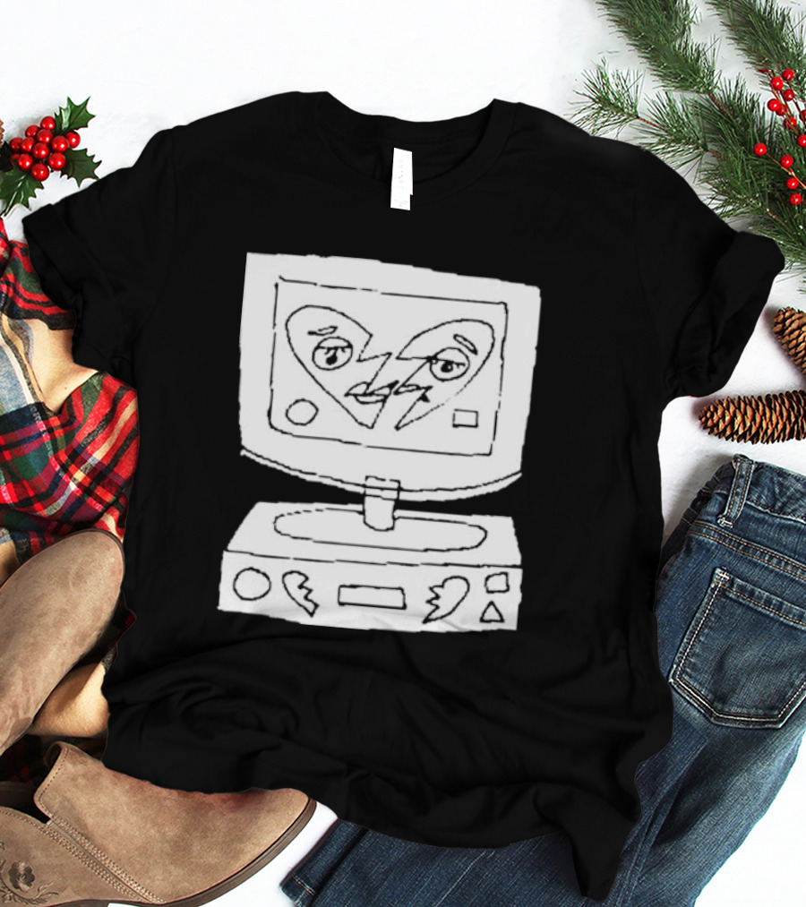 James Marriott Broken Heart Sketch Retro Computer T-Shirt