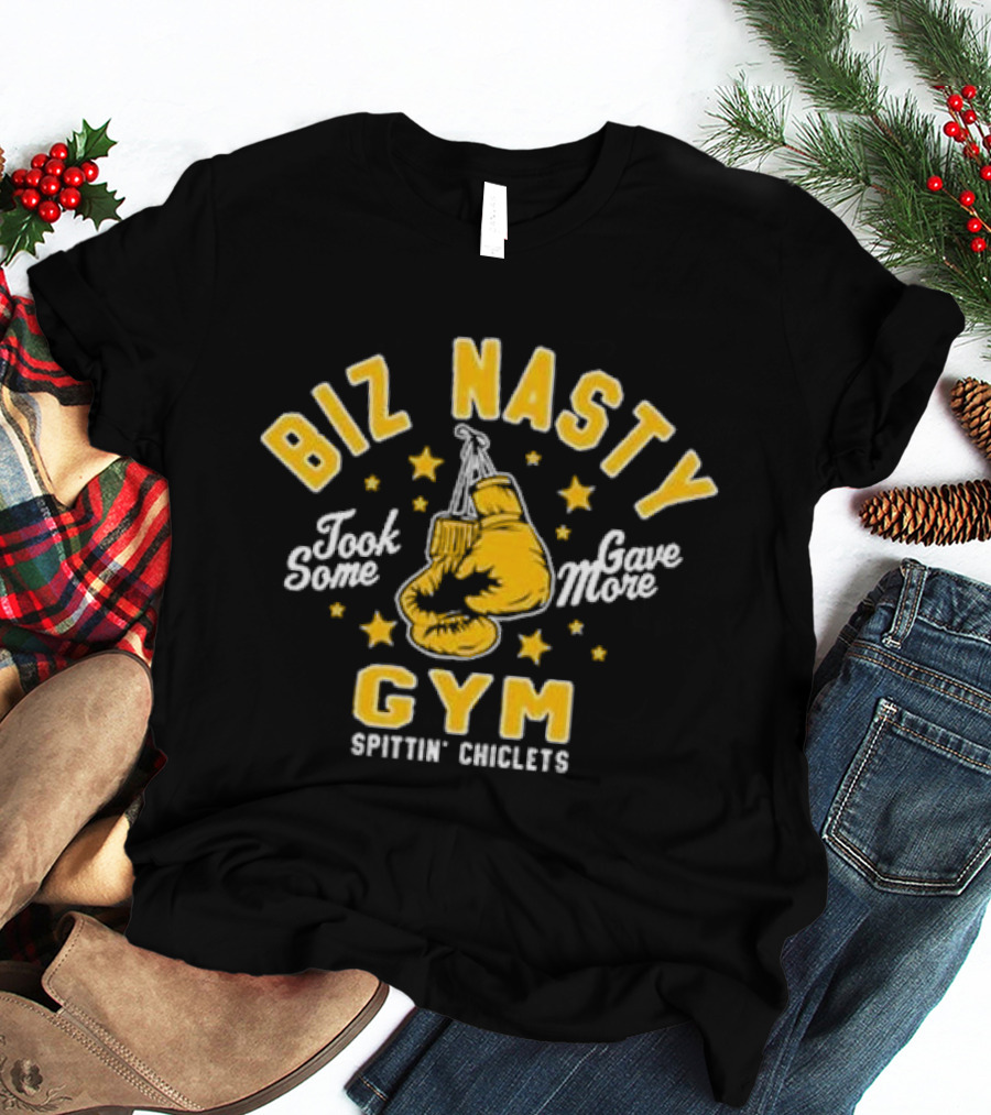 Biz Nasty Gym Took Some Gave More Spittin' Chiclets Boxing Gloves Stars T-Shirt