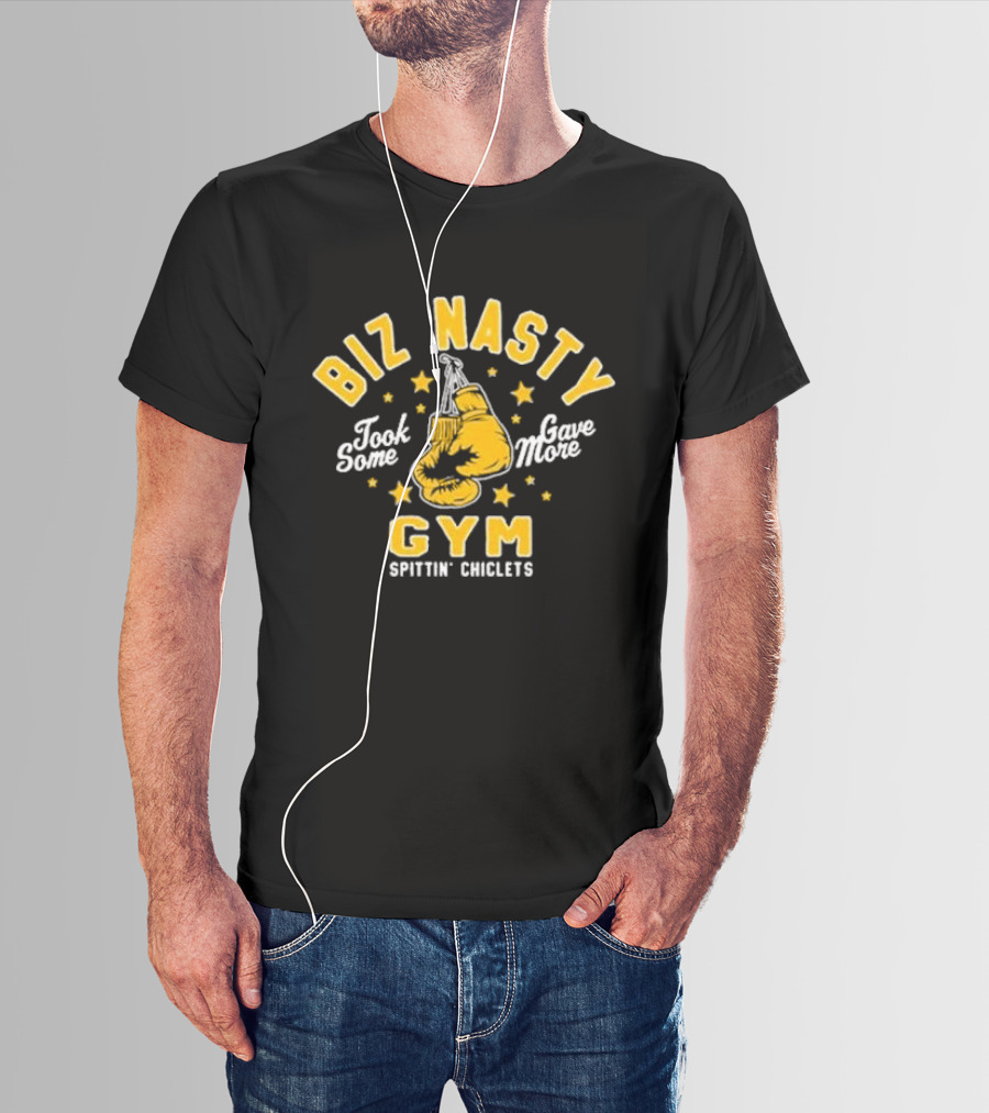 Biz Nasty Gym Took Some Gave More Spittin' Chiclets Boxing Gloves Stars T-Shirt
