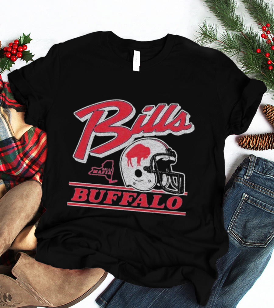 Bills Mafia Buffalo Football Helmet Red And White T-Shirt