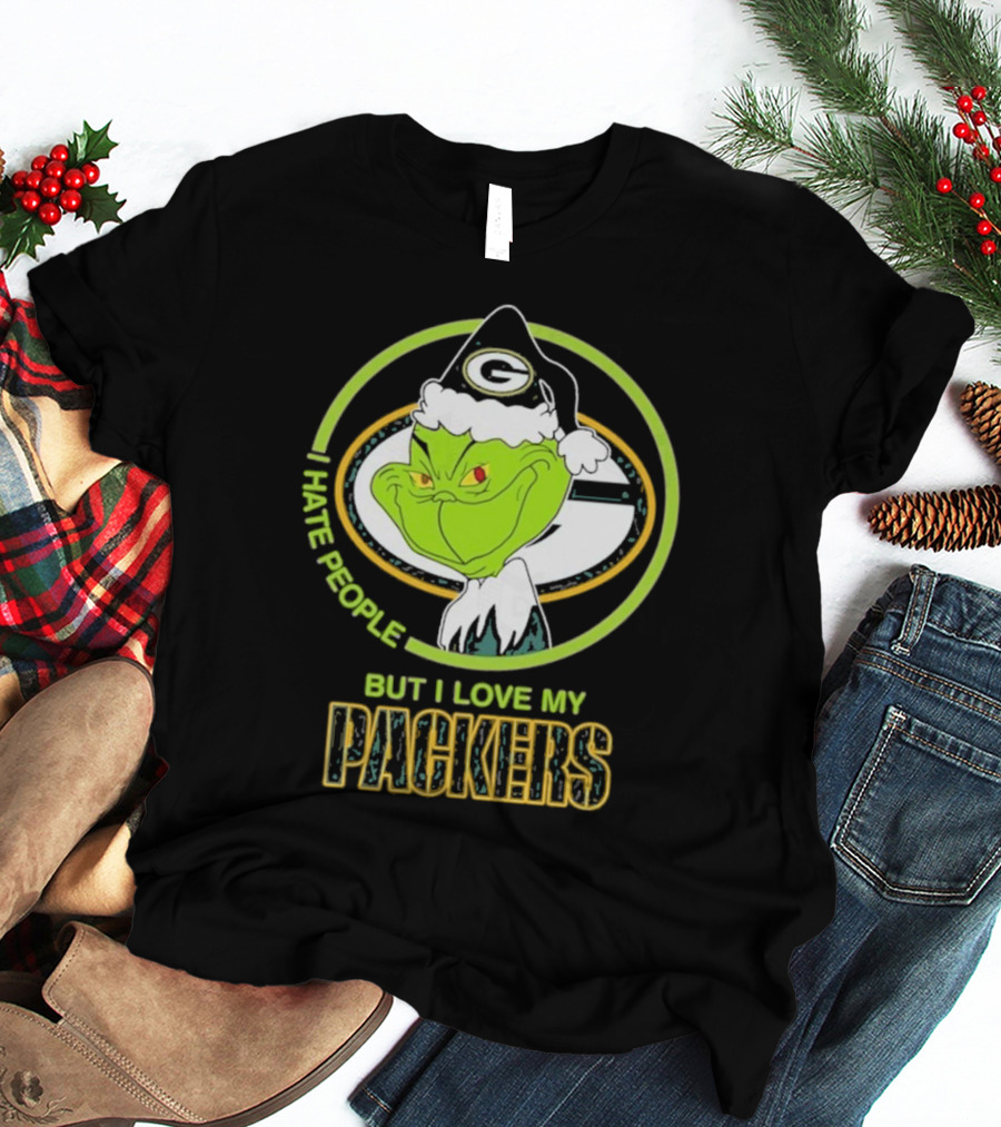 I Hate People But I Love My Packers Grinch Green Bay Packers T-Shirt