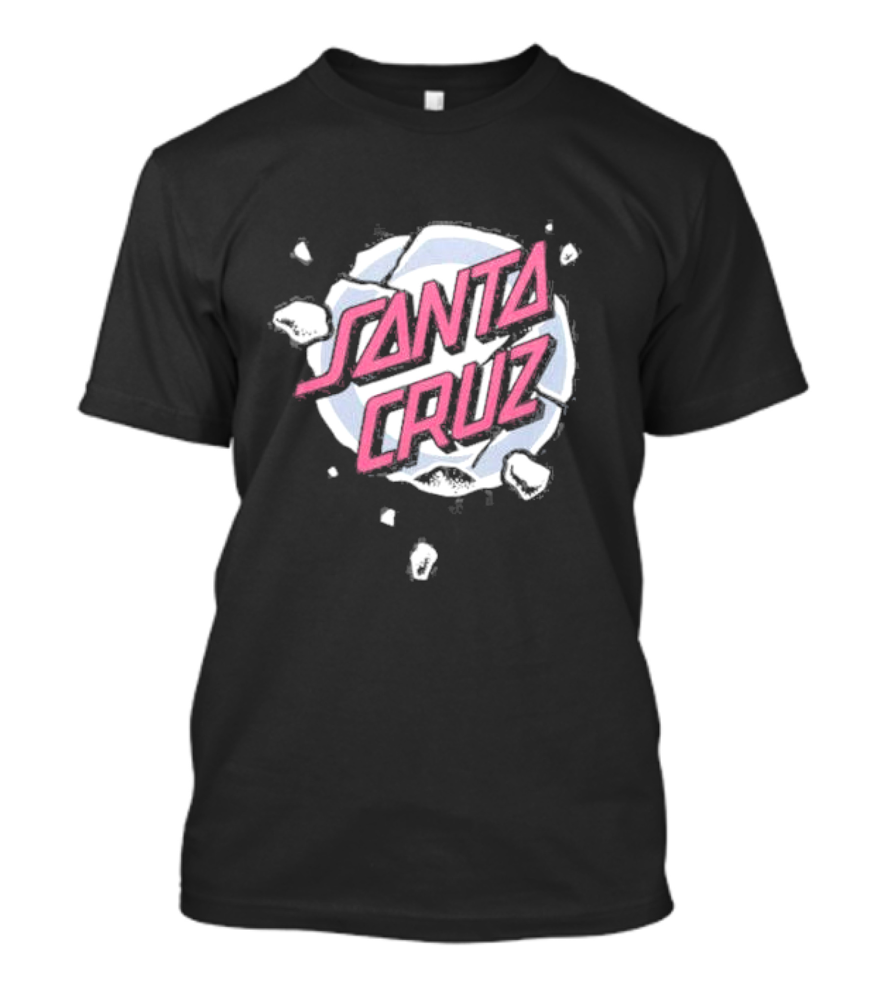 Santa Cruz Roskopp Shattered Pink And White T-Shirt