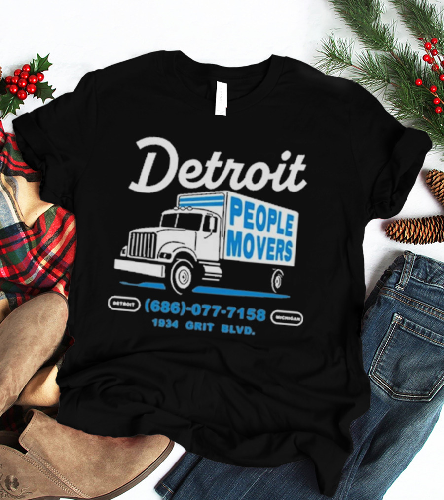 Detroit Michigan People Movers 686 077 7158 1934 Grit BLVD T-Shirt