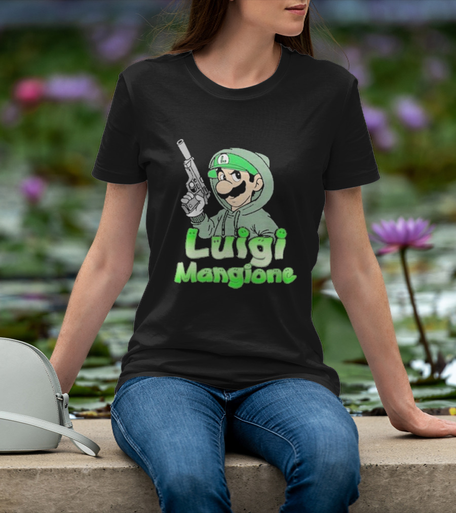 Luigi Mangione Hoodie Gun Character Mashup T-Shirt