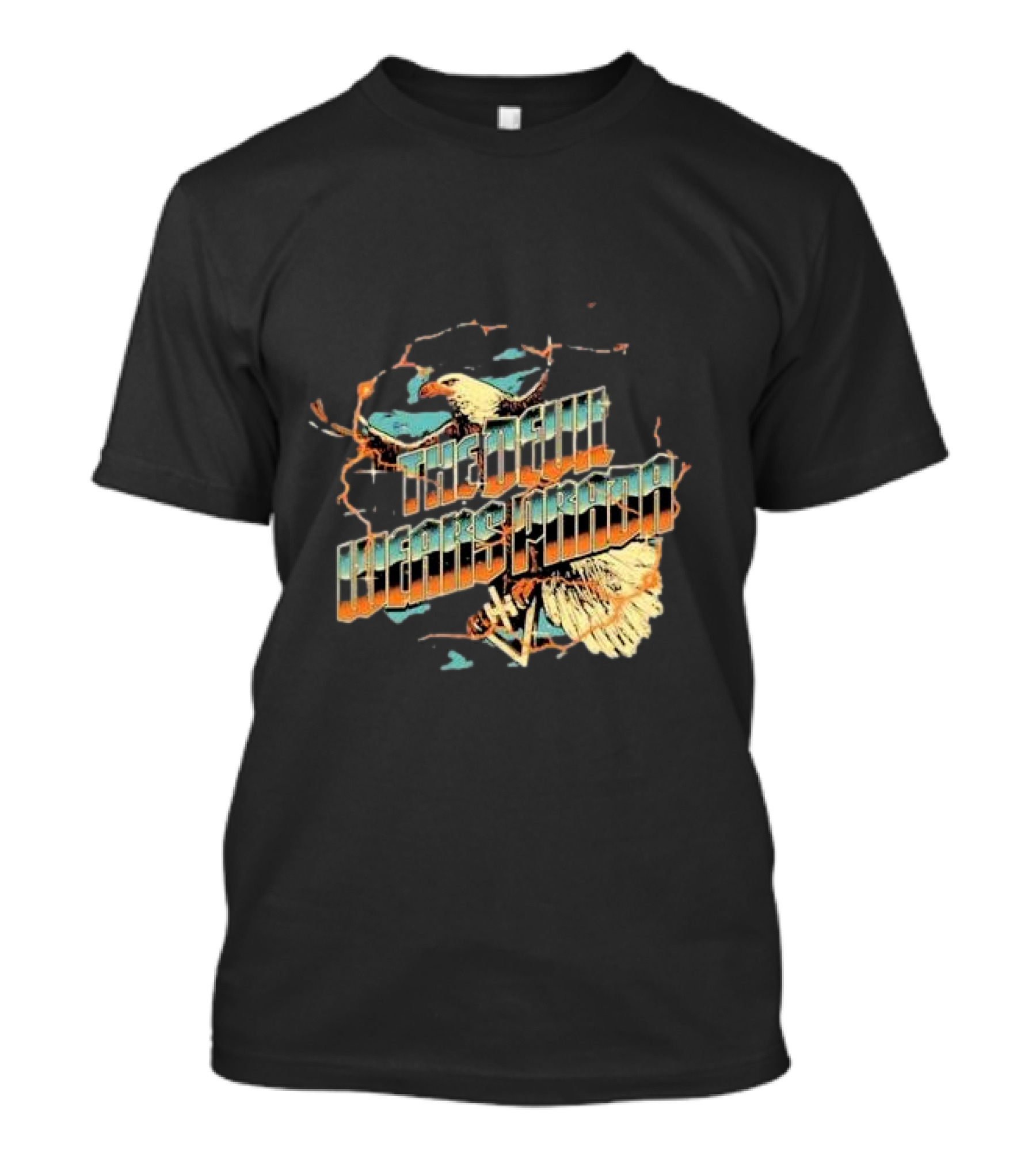 The Devil Wears Prada Bald Eagle Electric Orange And Blue T-Shirt