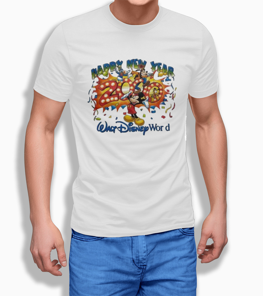 Walt Disney World Happy New Year 2000 Mickey And Friends T-Shirt