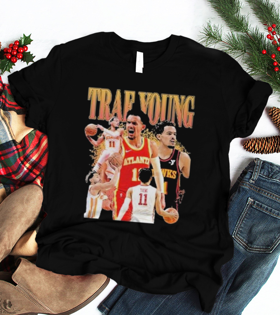 Trae Young Atlanta Hawks Basketball Collage T-Shirt