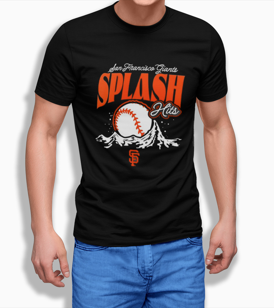 San Francisco Giants Splash Hits Baseball Waves and Number 9 T-Shirt