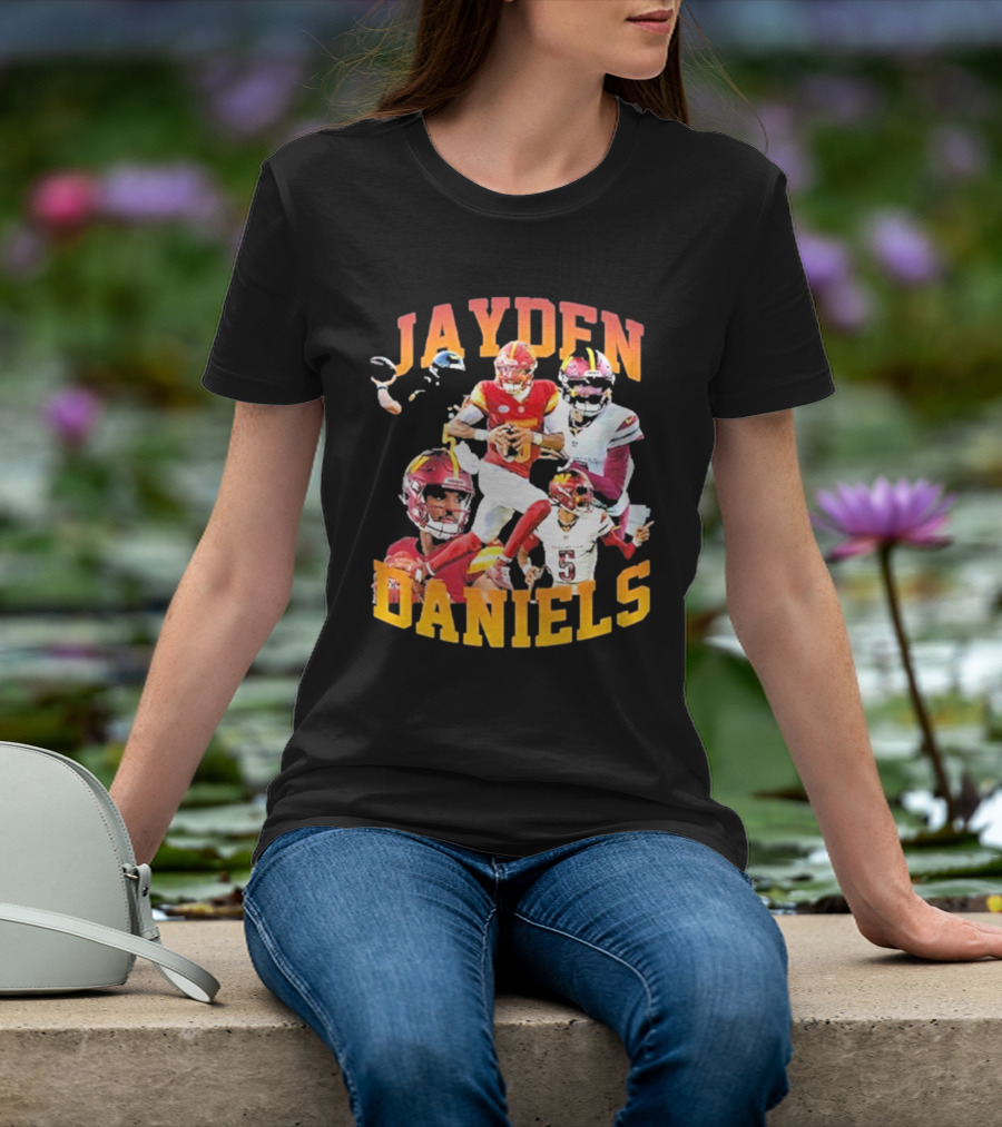 Jayden Daniels Washington Commanders Football Player Collage T-Shirt