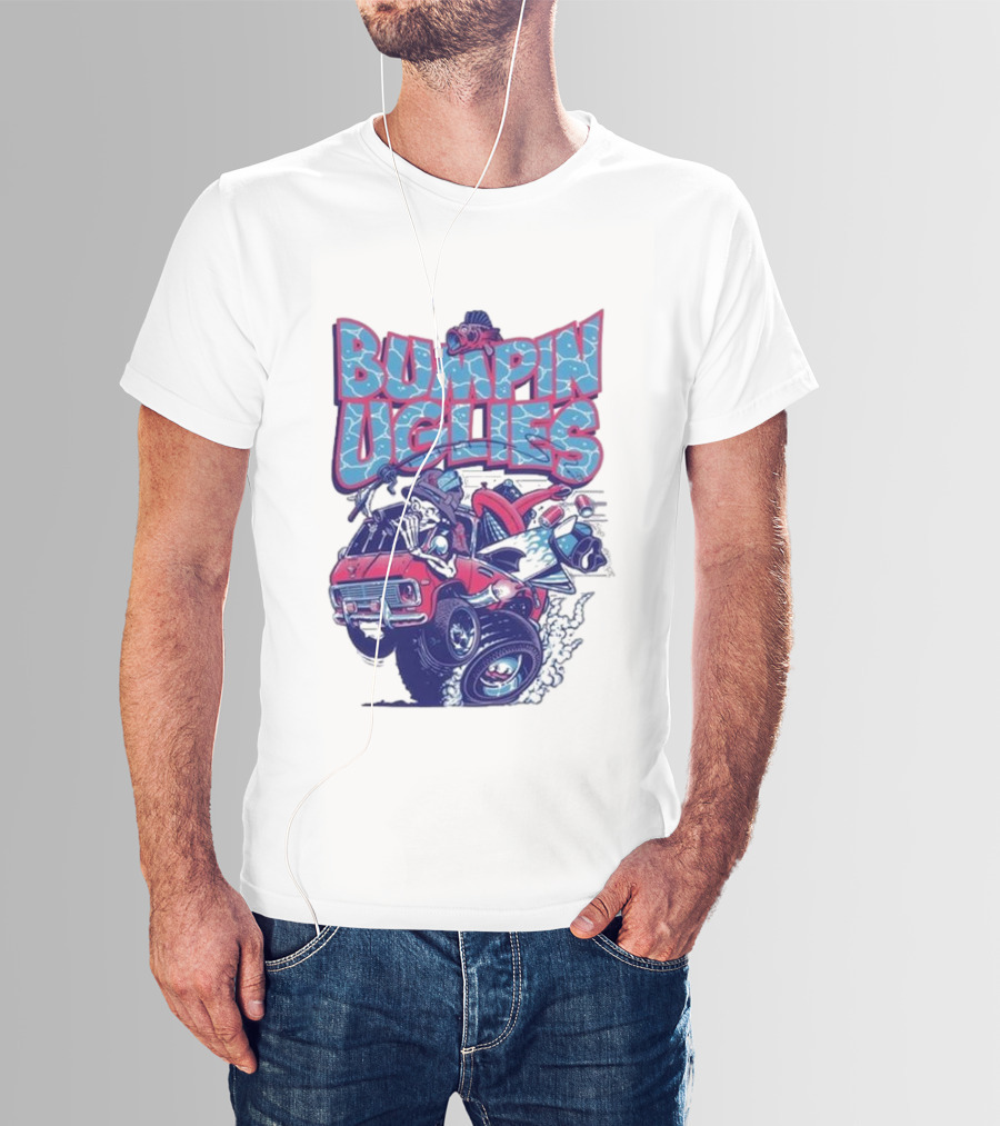 "Bumpin Uglies Red Truck With Fish Cartoon" T-Shirt