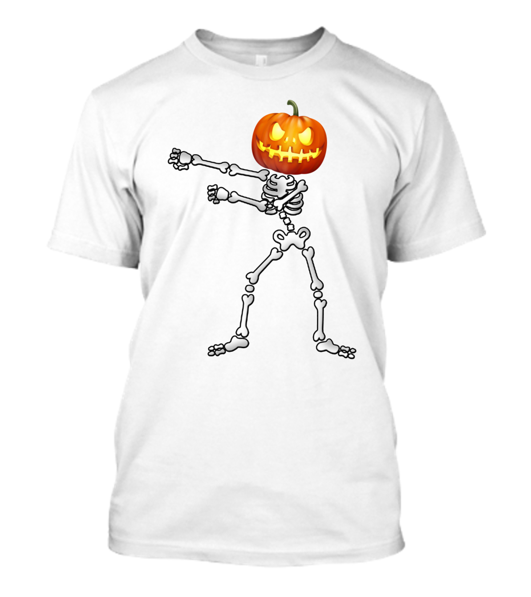 Dabbing Skeleton Pumpkin Head Halloween Dance T-Shirt