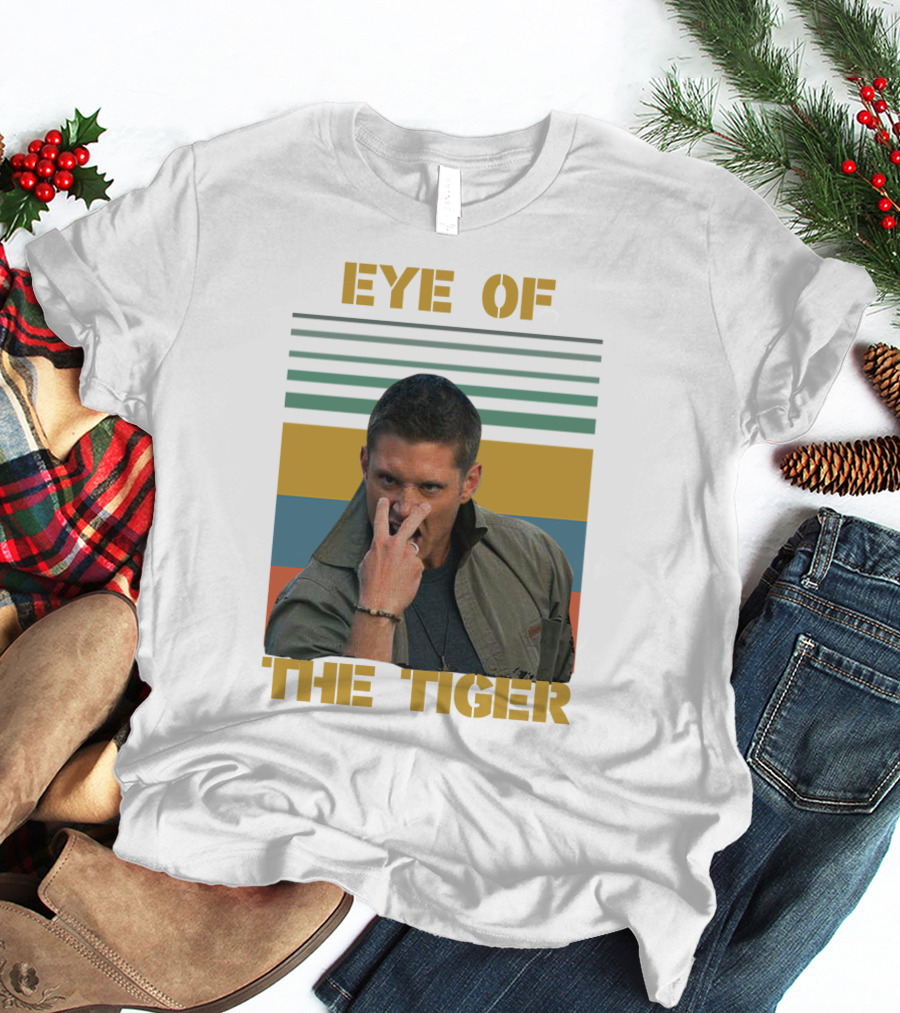 Eye Of The Tiger Vintage Style Retro Stripes T-Shirt