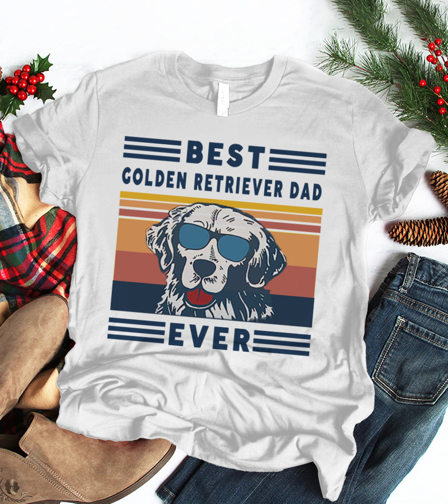 Best Golden Retriever Dad Ever Sunglasses T-Shirt