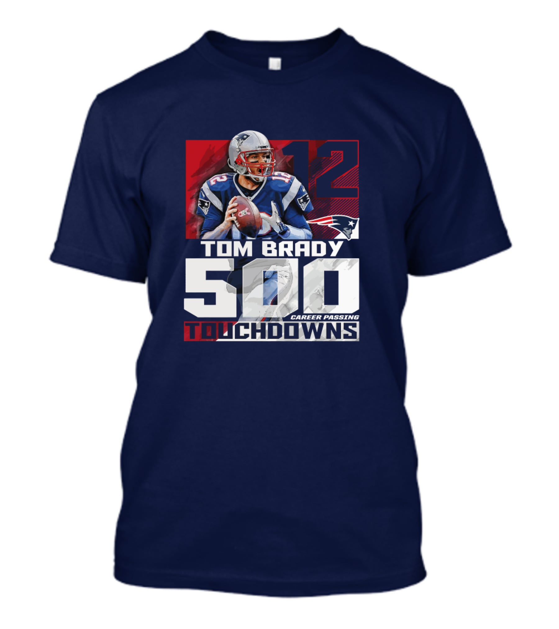 Tom Brady 500 Career Passing Touchdowns 12 Patriots T-Shirt