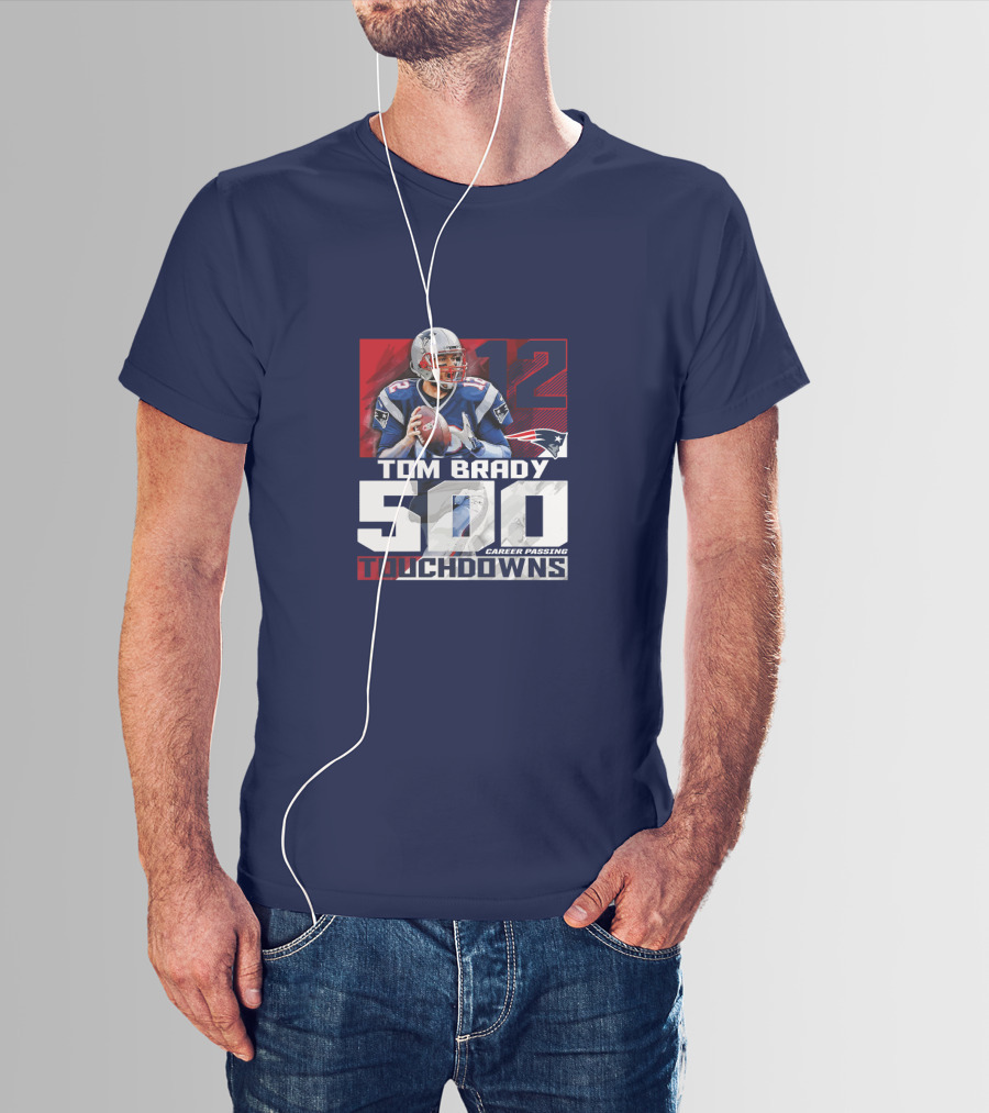 Tom Brady 500 Career Passing Touchdowns 12 Patriots T-Shirt