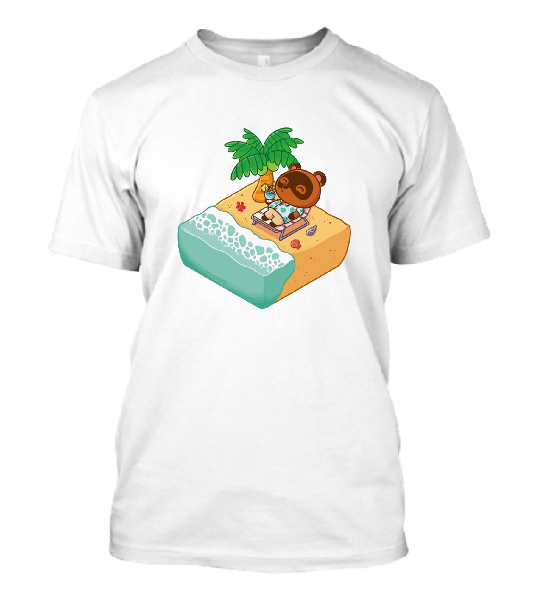 Tom Nook Beach Relaxation Paradise Island Scene T-Shirt