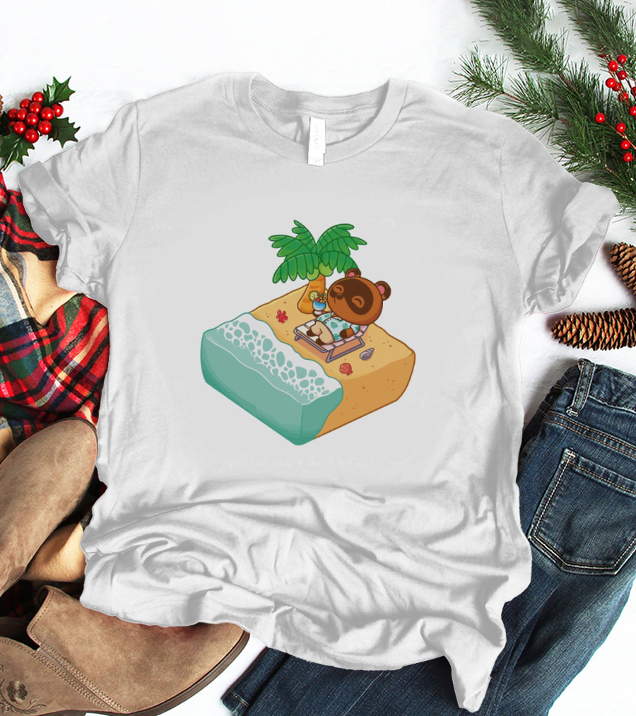 Tom Nook Beach Relaxation Paradise Island Scene T-Shirt
