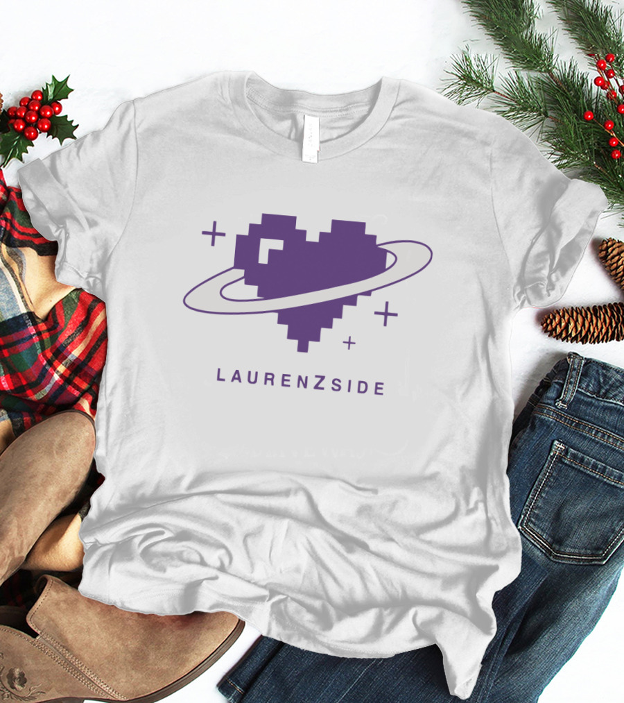 LAURENZSIDE Pixel Heart Galaxy Motif T-Shirt