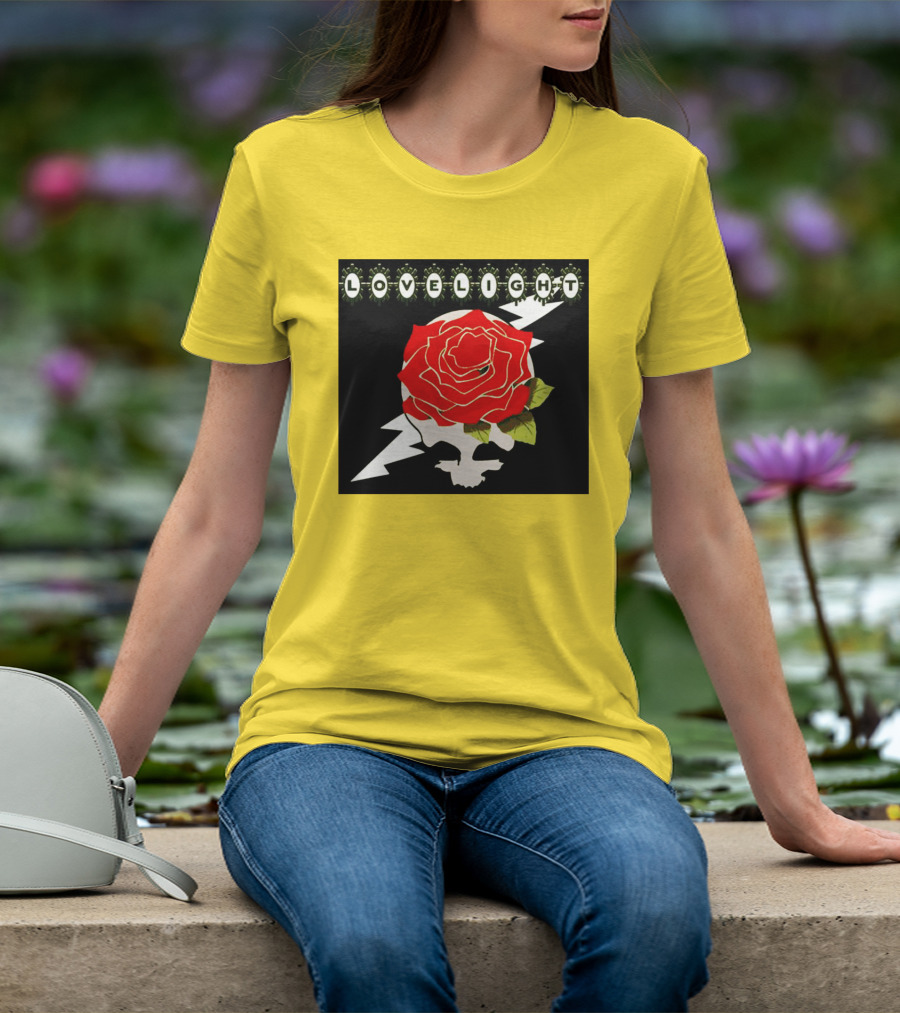 Lovelight Rose Skull With Lightning Bolt T-Shirt