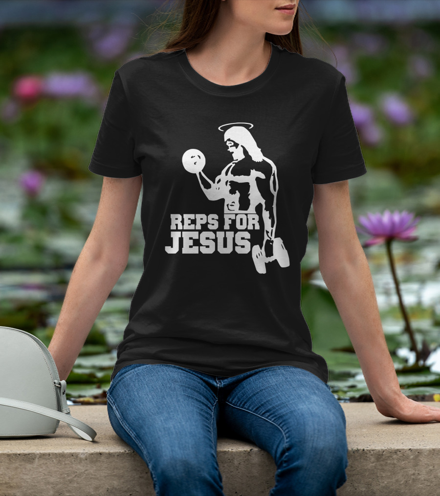 Reps For Jesus Weightlifting Motivational Fitness T-Shirt