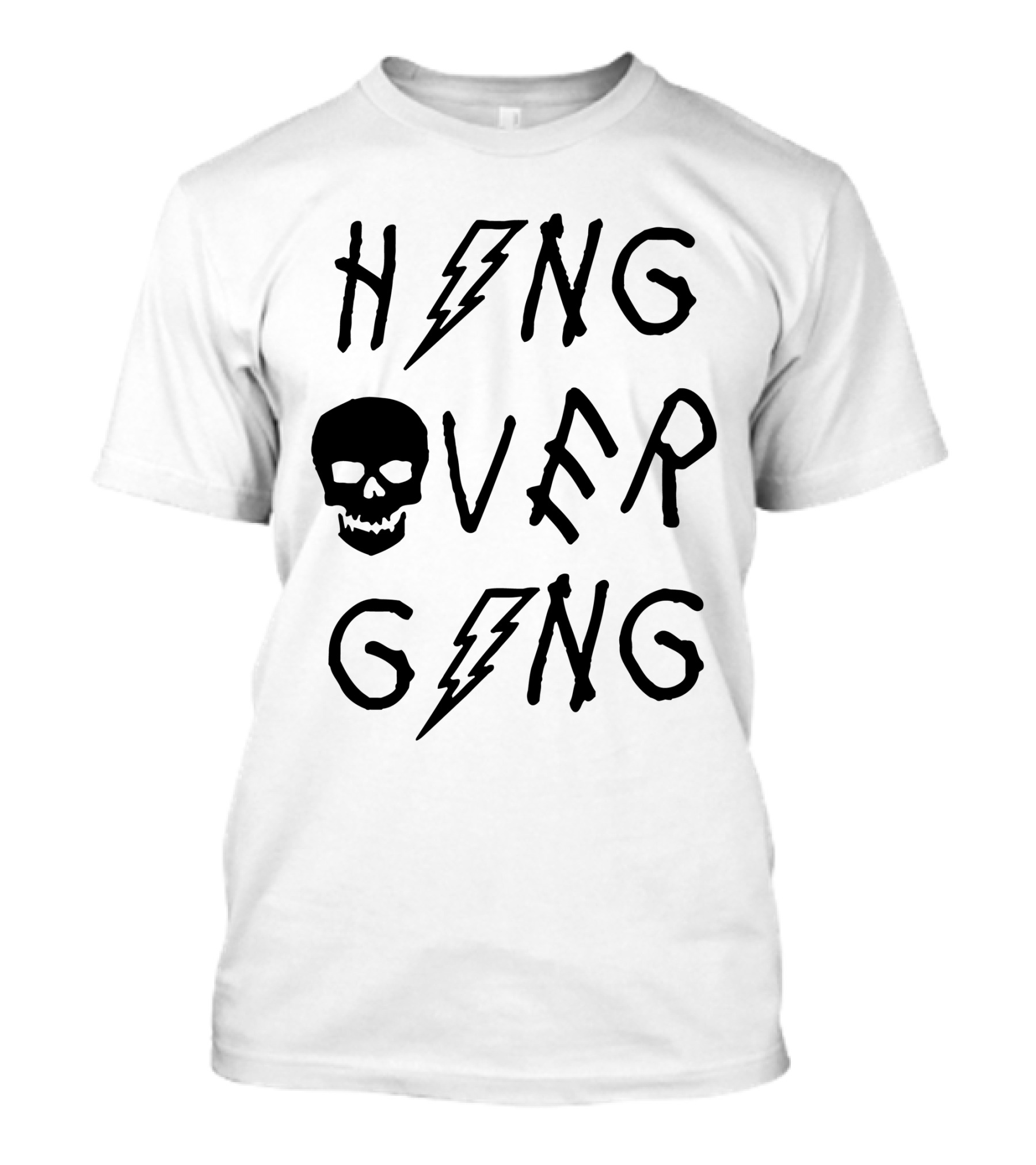 HNG OVR GNG Skull Lightning Hangover Gang Merch T-Shirt