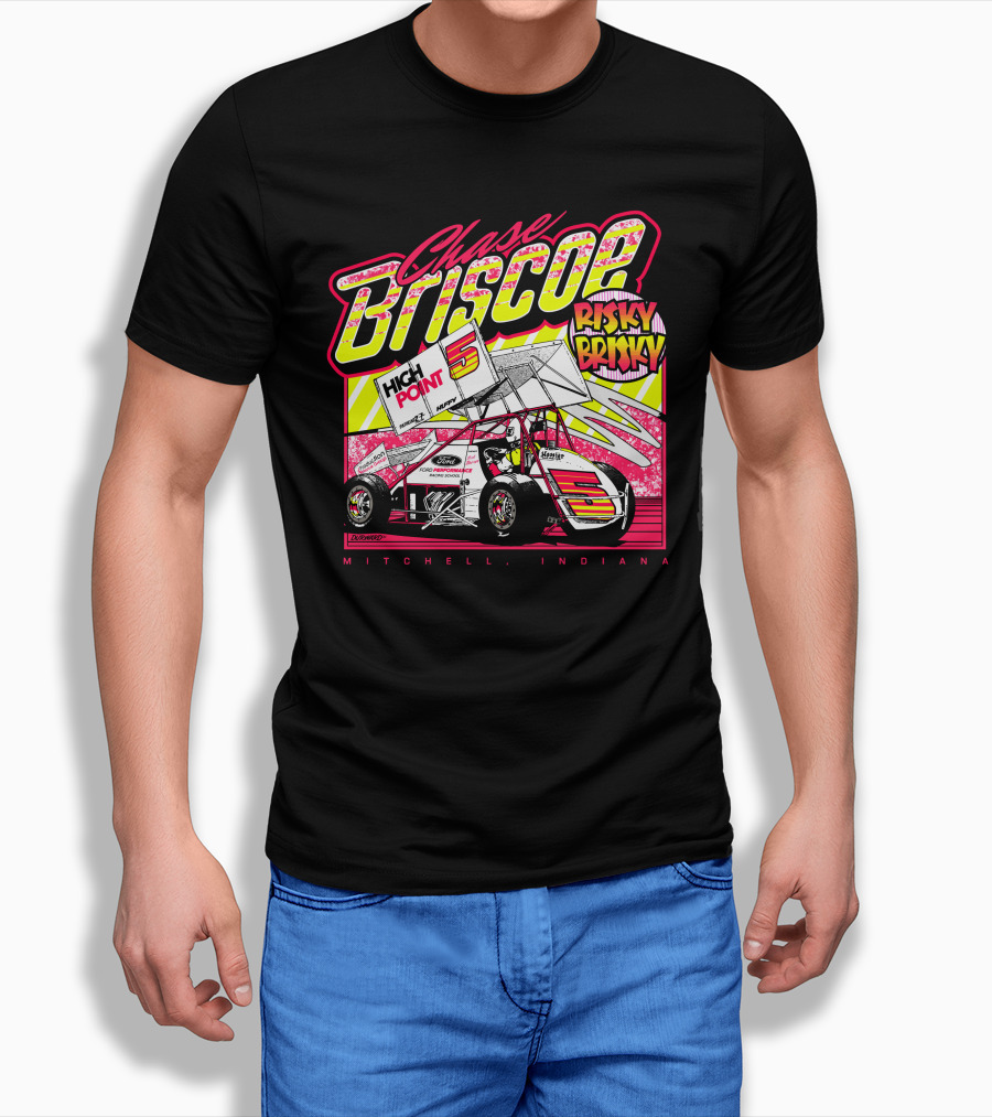 Chase Briscoe Risky Brisky High Point Racing Mitchell Indiana T-Shirt