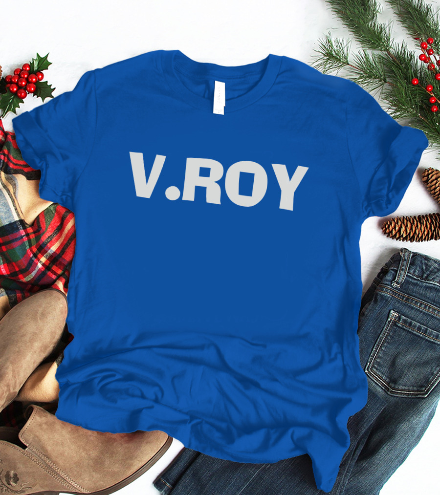 V Roy Classic Blue Typography T-Shirt
