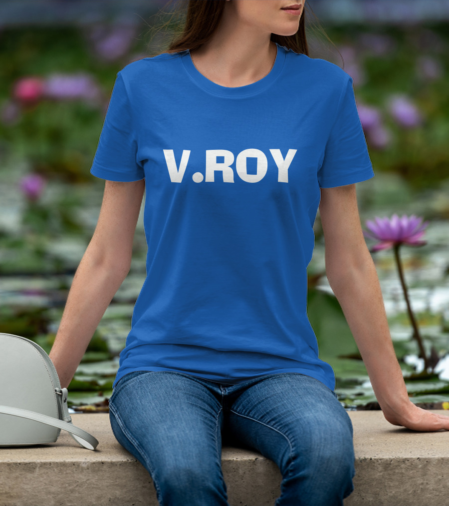 V Roy Classic Blue Typography T-Shirt