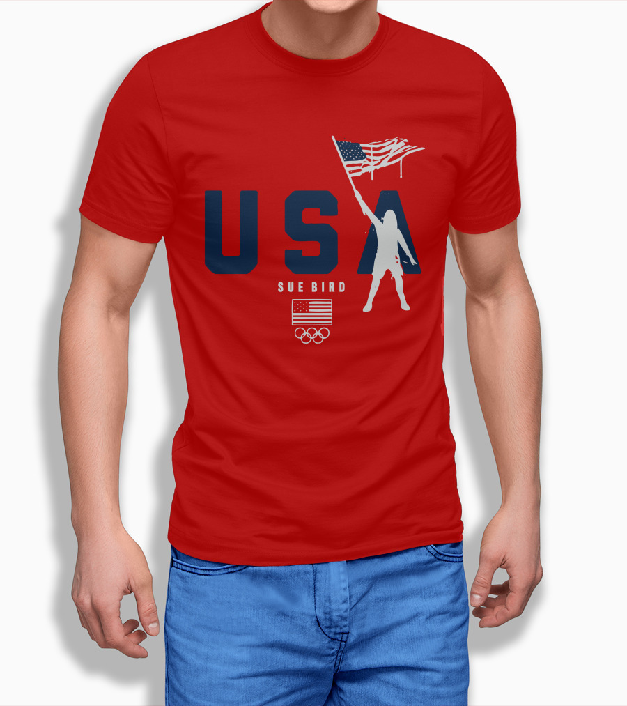 USA Sue Bird Flag Bearer Olympic T-Shirt