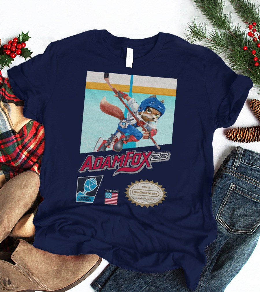 Adam Fox 23 Hockey USA Bluebirds Breakaway Seal Of Quality Team Winner T-Shirt