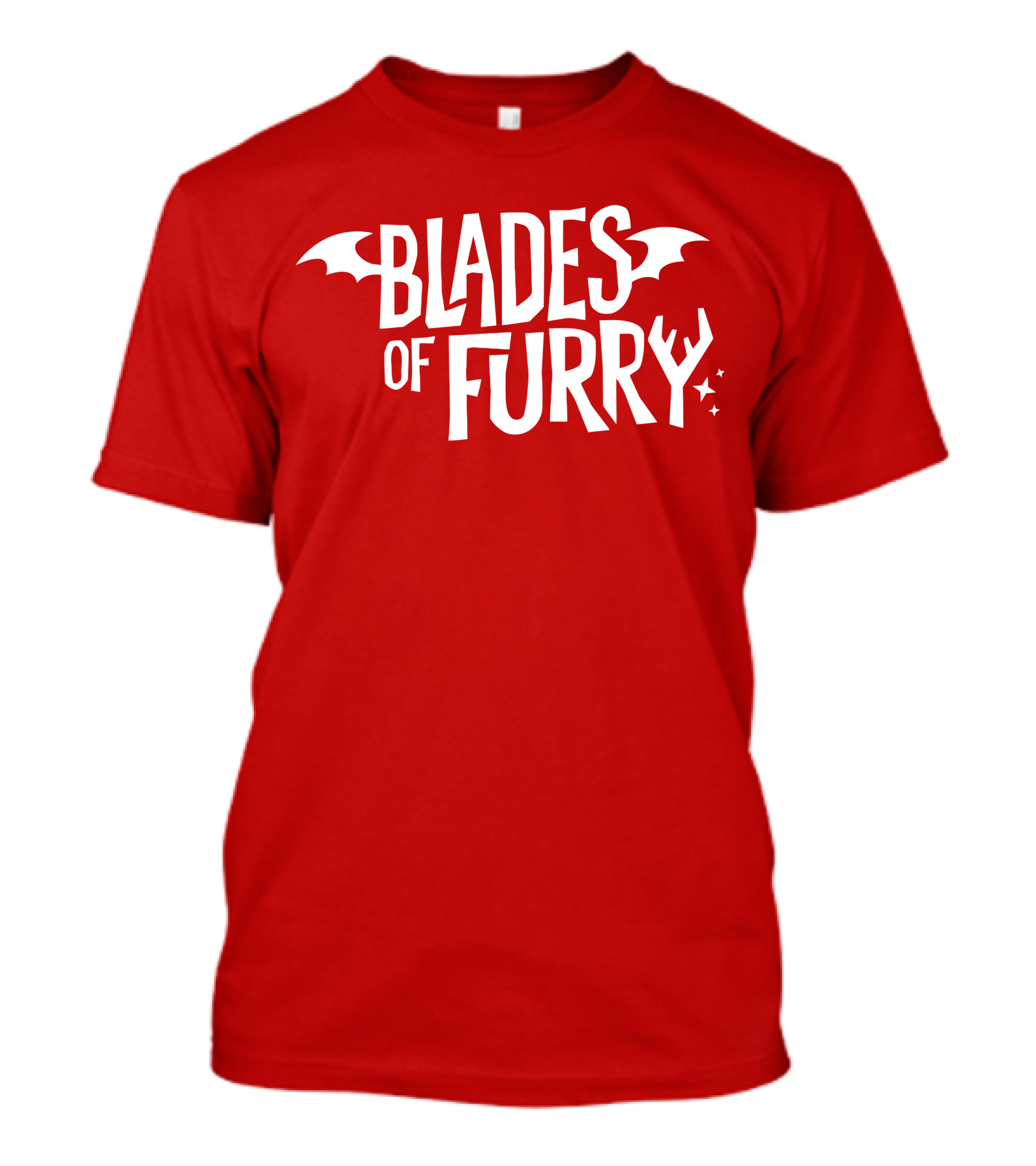 Blades Of Furry Text With Bat Wings And Stars T-Shirt