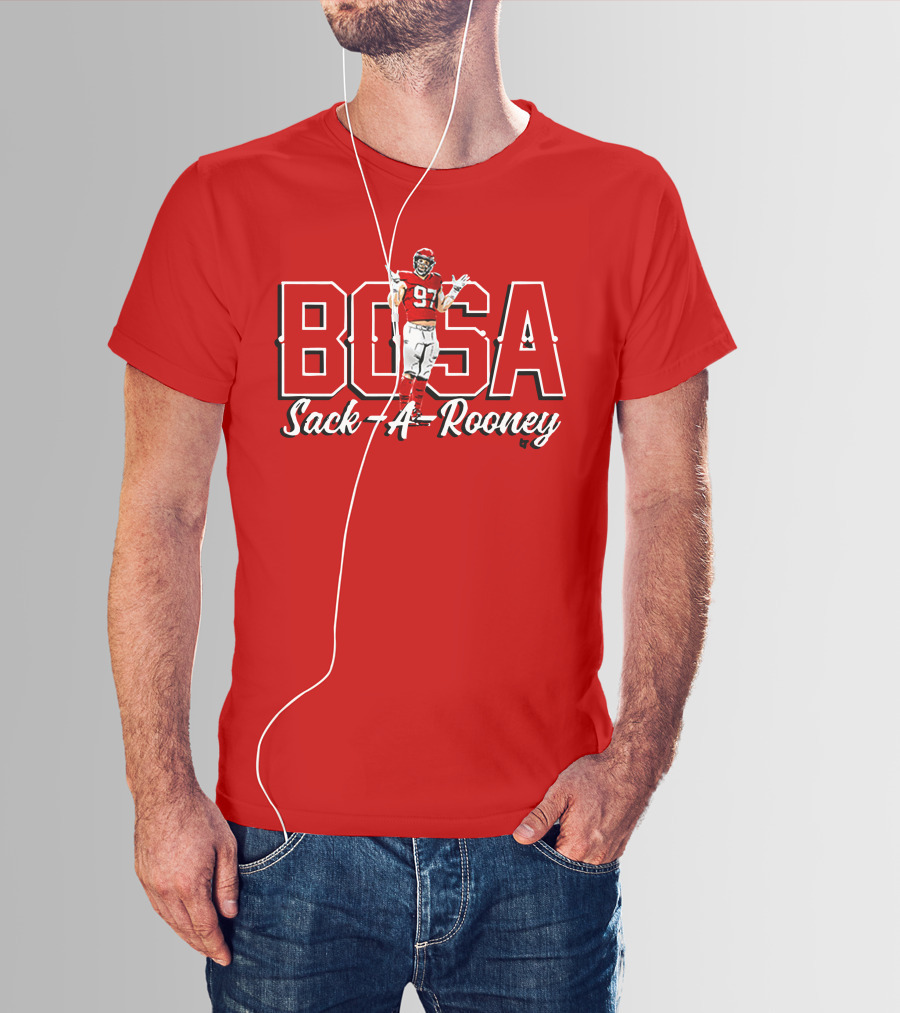Bosa Sack-A-Rooney 97 Football Player Pose T-Shirt