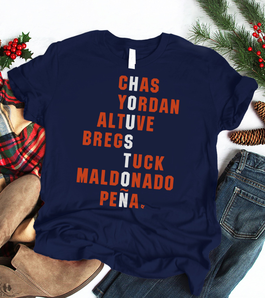 Houston Chas Yordan Altuve Bregs Tuck Maldonado Peña Names T-Shirt