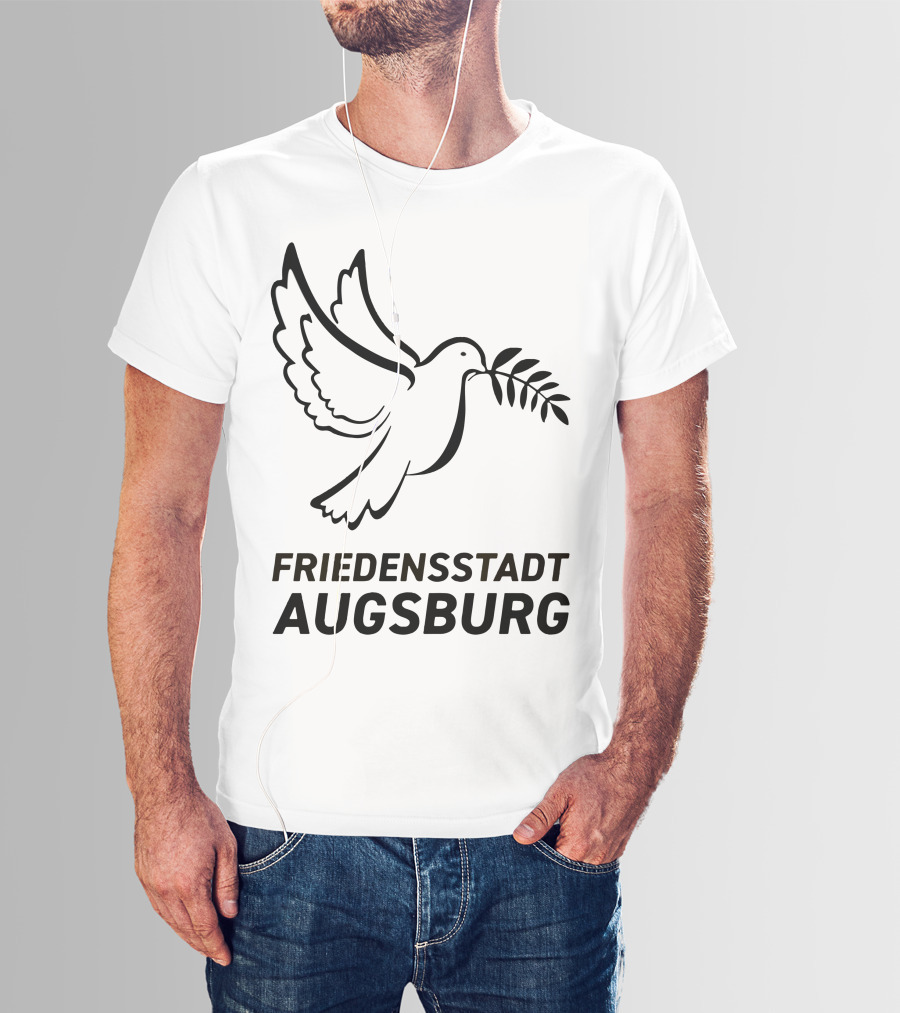 Stefan Reuter Friedensstadt Augsburg Peace Dove With Olive Branch T-Shirt