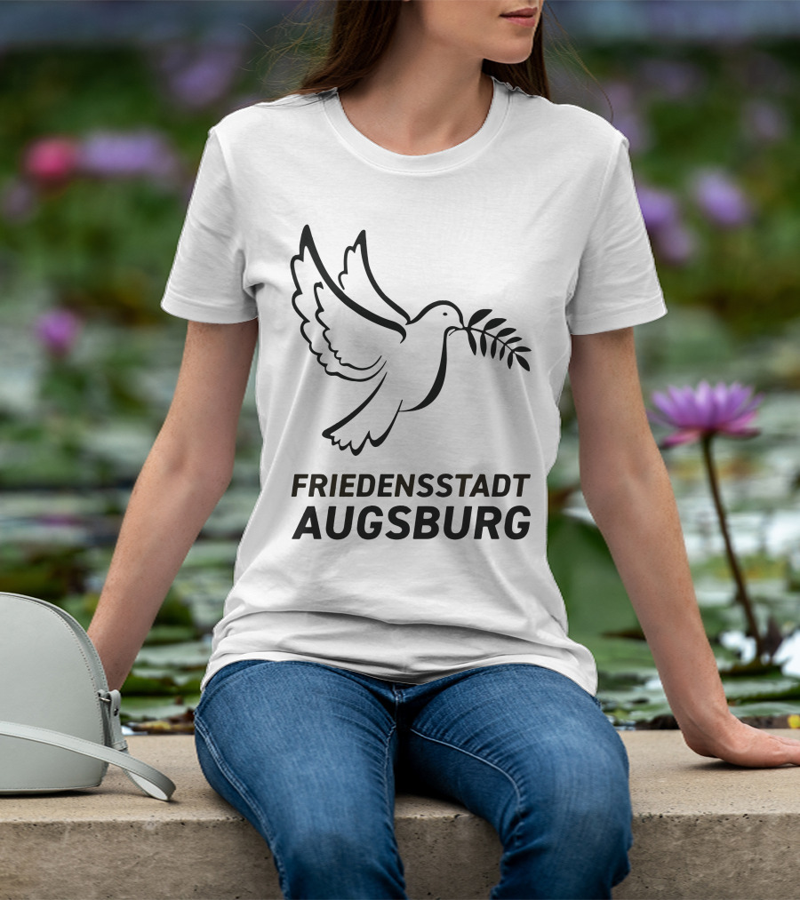 Stefan Reuter Friedensstadt Augsburg Peace Dove With Olive Branch T-Shirt