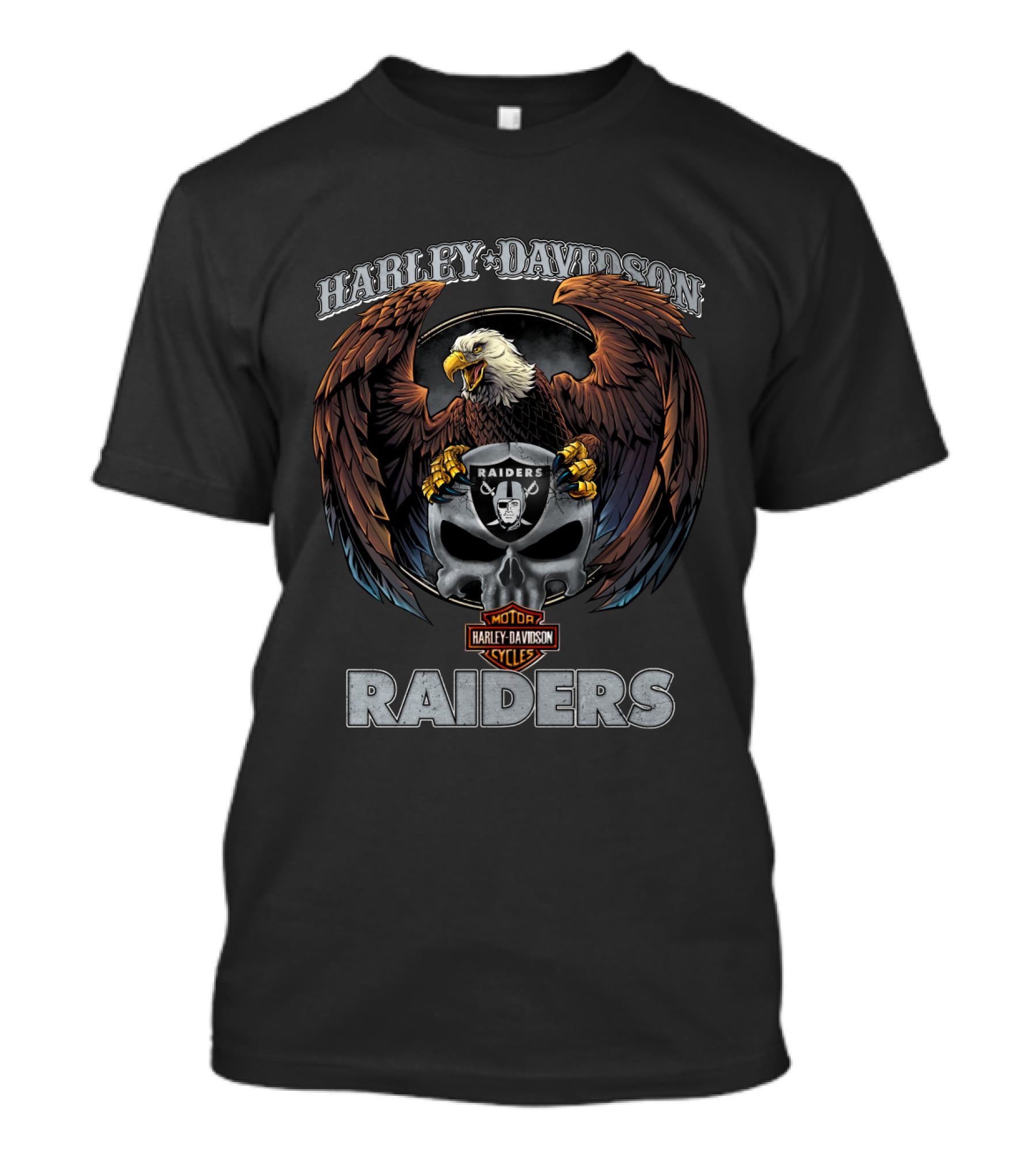 Harley Davidson Raiders Eagle Motor Cycles T-Shirt