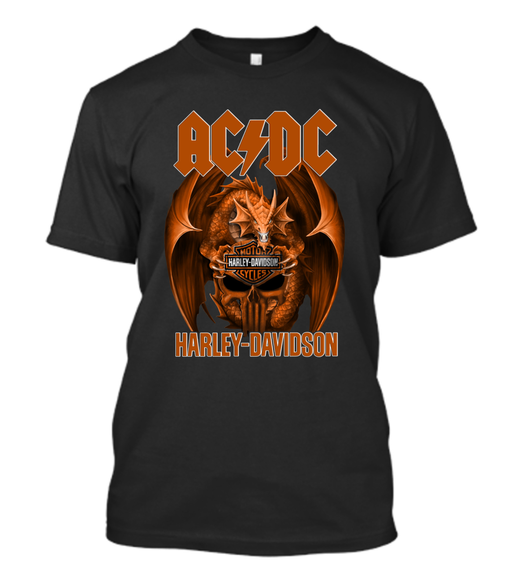 Acdc Harley Davidson Moto Cycles Dragon T-Shirt