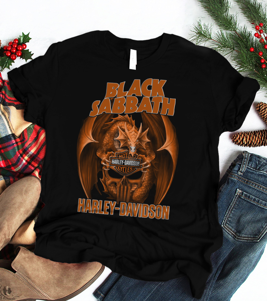 Black Sabbath Harley Davidson Moto Cycles Dragon T-Shirt