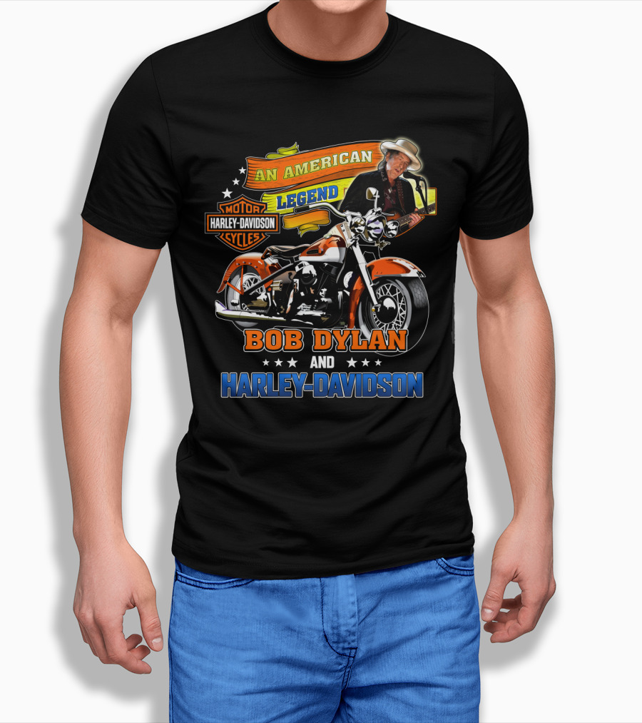 Bob Dylan And Harley Davidson An American Legend T-Shirt