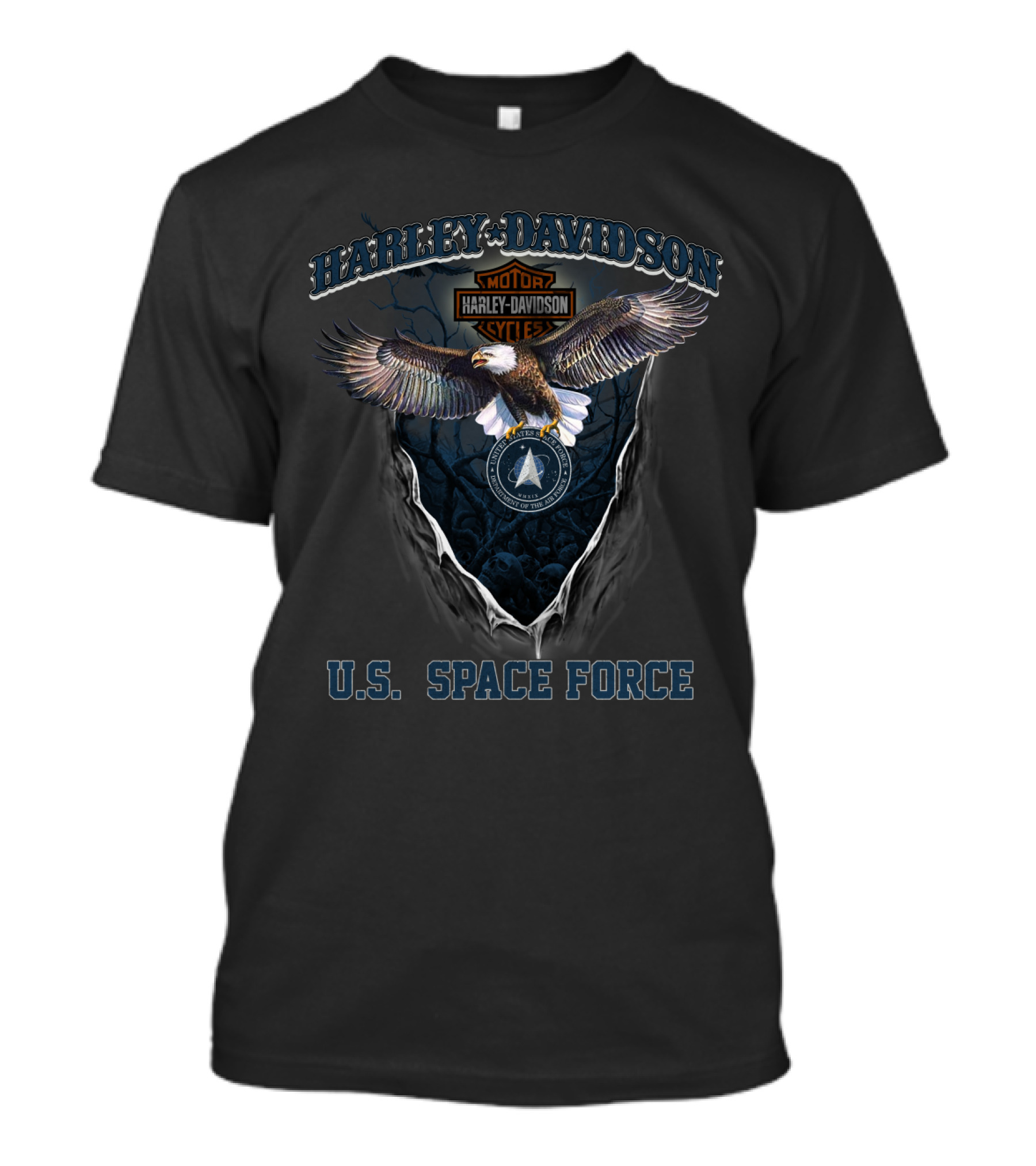Harley Davidson U.s. Space Force Motorcycles Eagle Badge Cycles T-Shirt