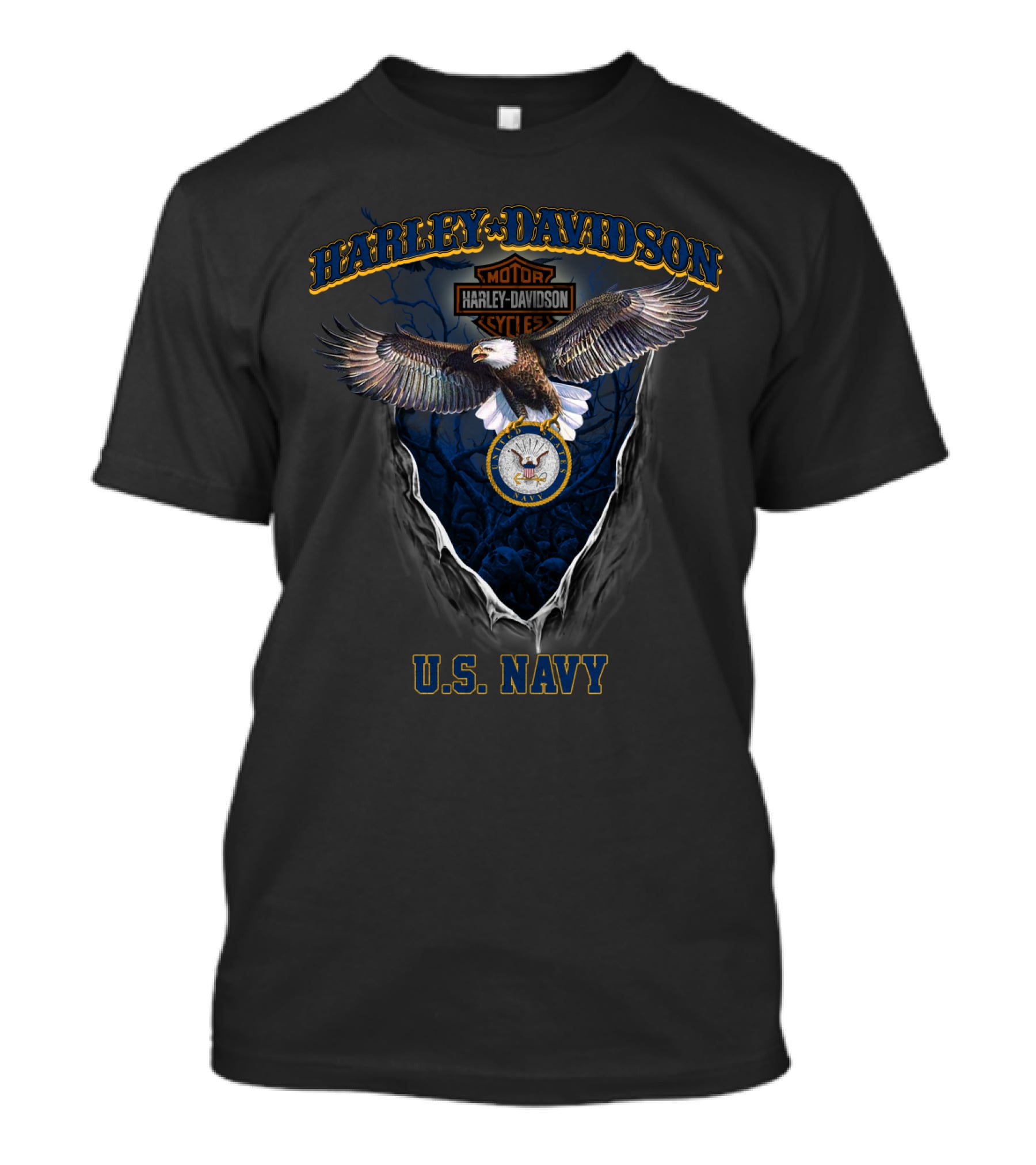 Harley Davidson U.s. Navy Motorcycle Eagle T-Shirt