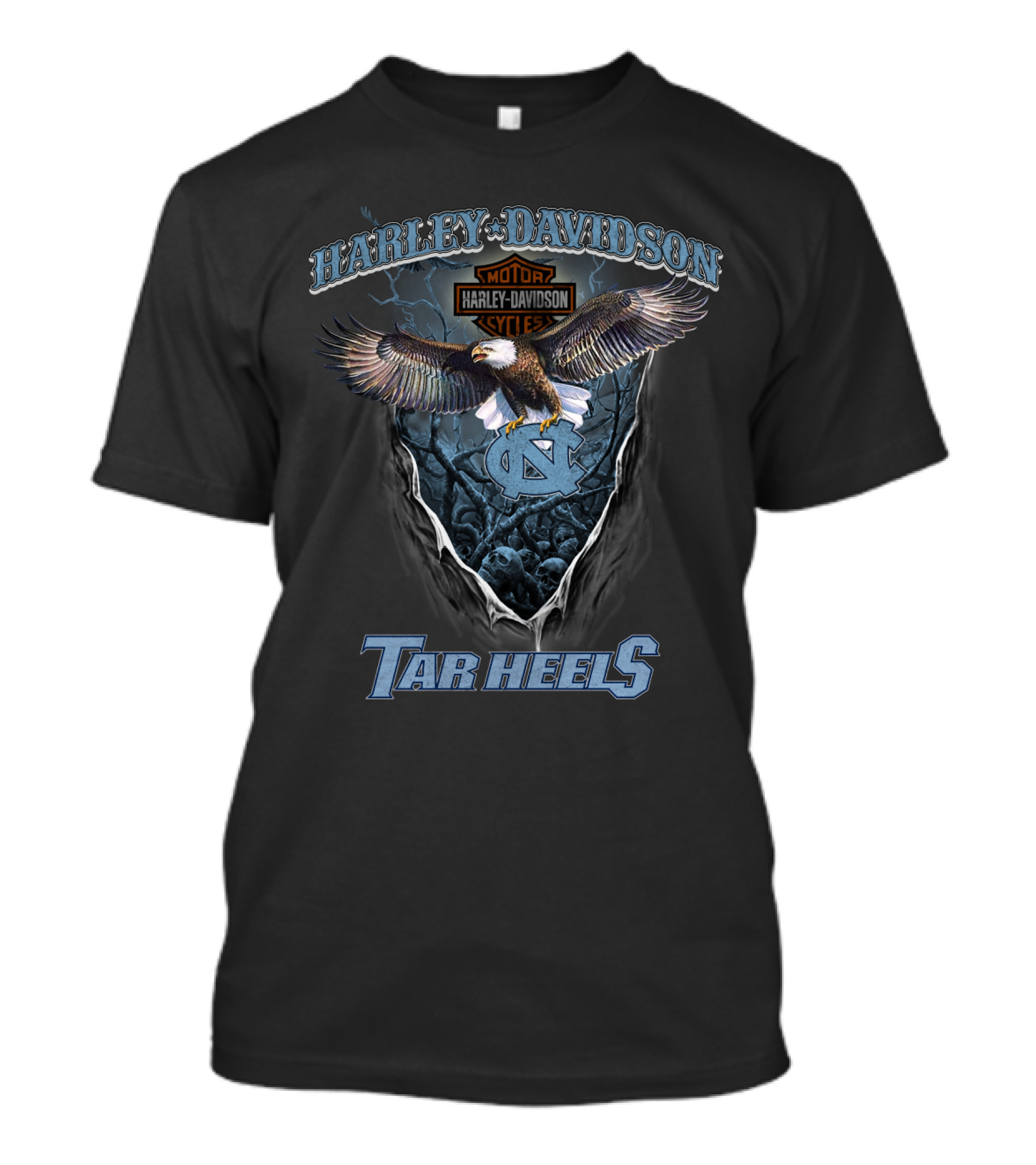 Harley Davidson Motor Cycles North Carolina Tar Heels T-Shirt