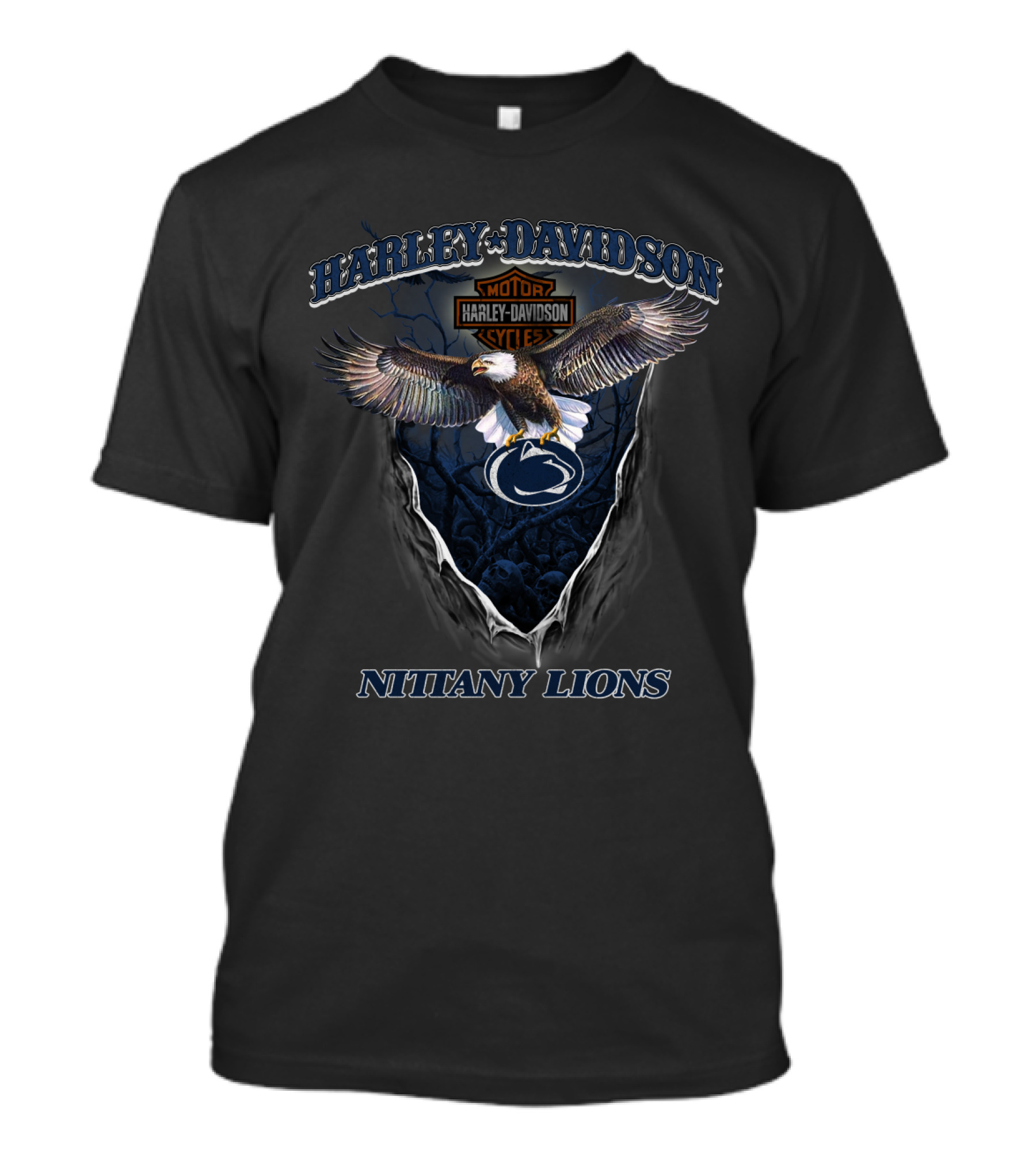 Harley Davidson Motor Cycle Nittany Lions T-Shirt