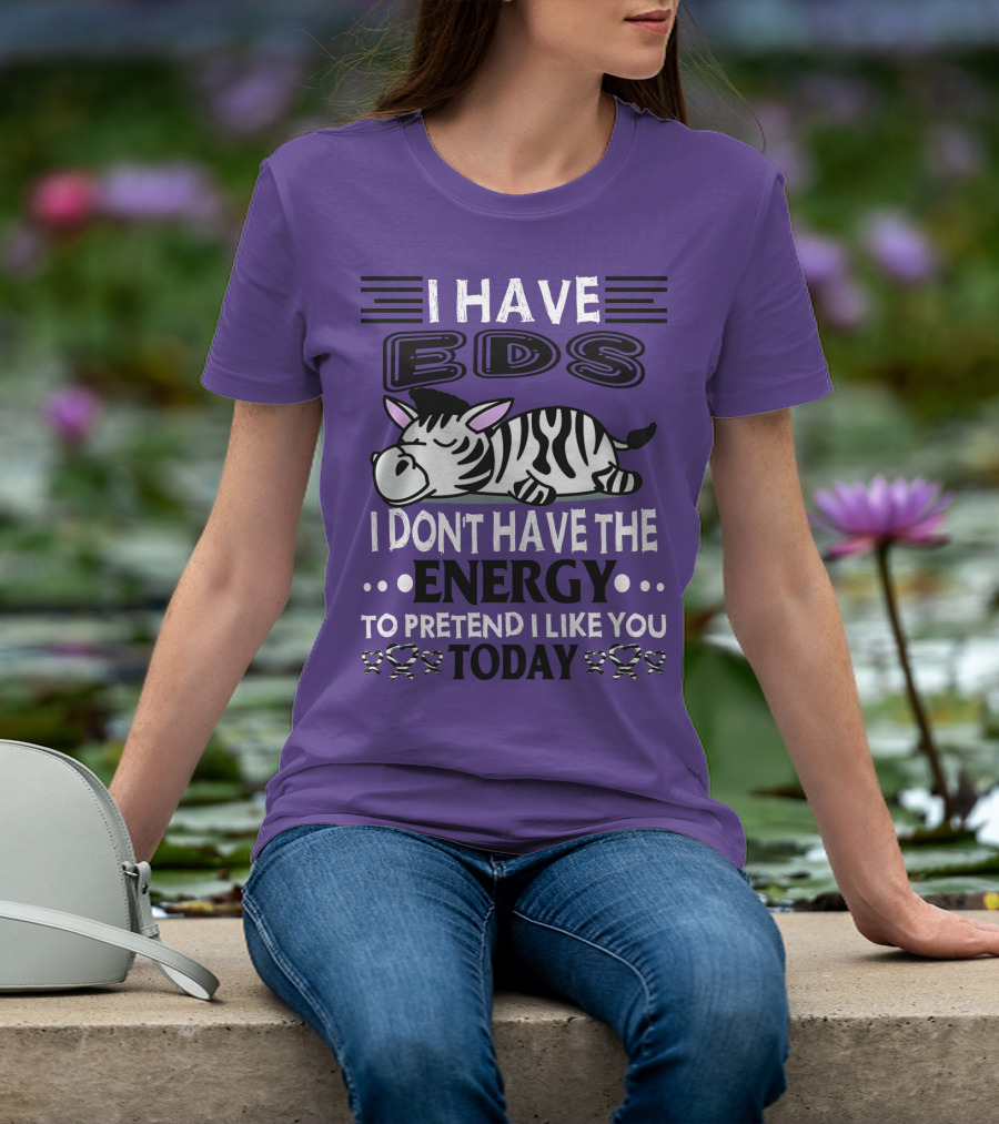 I Have EDS I Don't Have The Energy To Pretend I Like You Today Zebra T-Shirt